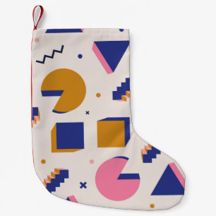Trendy 90s memphis geometric seamless pattern. Vin Small Christmas Stocking