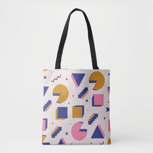 Trendy 90s memphis geometric seamless pattern. Vin Tote Bag (Front)