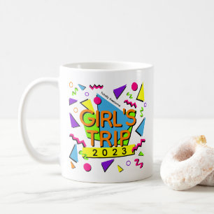 Trendy 90's Style Girl's Trip 2023 Customisable Coffee Mug