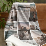 Trendy 9 Photo Collage Custom Keepsake Gift Fleece Blanket<br><div class="desc">Create your very own Photo Collage Keepsake fleece blanket with this trendy 9 picture grid template. Simply customise the text to whatever you choose to make this unique blanket personal to you. Makes the perfect gift for christmas,  birthdays,  anniversaries,  etc!</div>