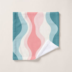 Trendy Abstract Blush Pink Mint Collection Bath Towel Set