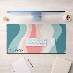Trendy Abstract Blush Pink Mint Collection Desk Mat