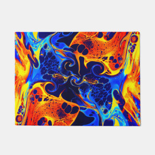 trendy abstract colourful colour swirl doormat