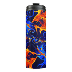 trendy abstract colourful colour swirl thermal tumbler