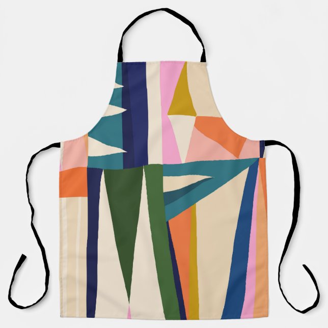 Trendy Abstract: Colourful Hand Drawn. Apron (Front)