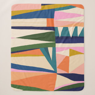 Trendy Abstract: Colourful Hand Drawn. Sherpa Blanket