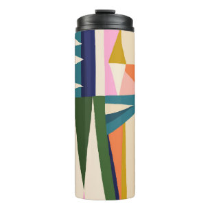 Trendy Abstract: Colourful Hand Drawn. Thermal Tumbler