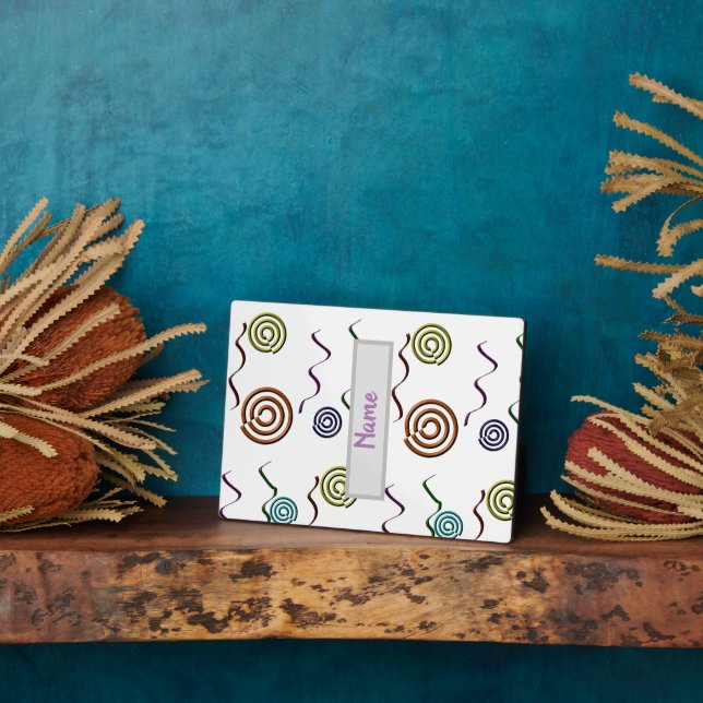 Trendy Abstract Colourful Shapes Plaque (Side)