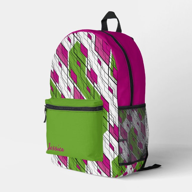 Trendy Abstract Design  Printed Backpack (Back Corner Right)