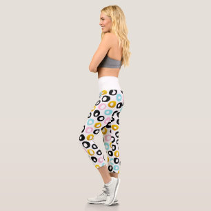 Trendy Abstract Dots Pattern Capri Leggings