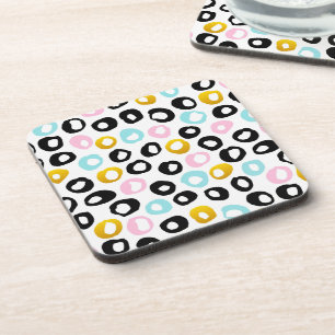 Trendy Abstract Dots Pattern Coaster