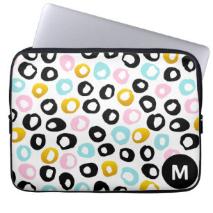 Trendy Abstract Dots Pattern Monogram Laptop Sleeve