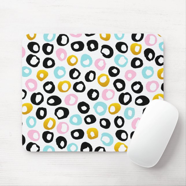 Trendy Abstract Dots Pattern Mouse Mat (With Mouse)