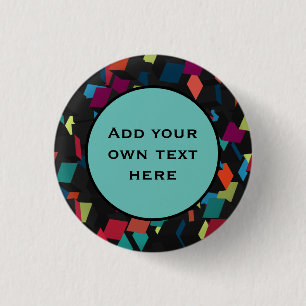 Trendy Abstract Geometric Cube Pattern 3 Cm Round Badge