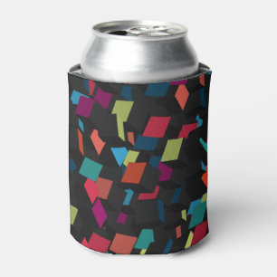 Trendy Abstract Geometric Cube Pattern Can Cooler