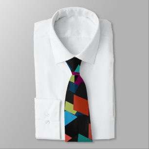 Trendy Abstract Geometric Cube Pattern Tie