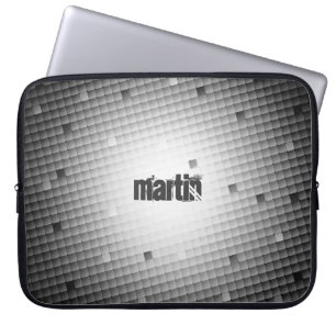 Trendy Abstract Geometric Pattern with Monogram La Laptop Sleeve