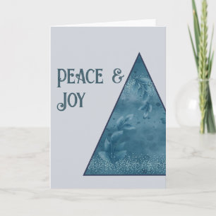 Trendy abstract holiday Christmas tree winter Card