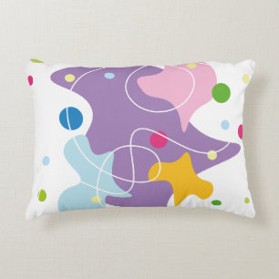 Trendy abstract pattern in purple and blue colours decorative cushion