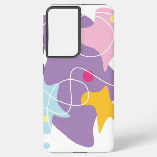 Trendy abstract pattern in purple and blue colours samsung galaxy case
