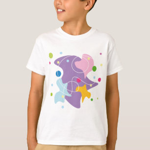 Trendy abstract pattern in purple and blue colours T-Shirt