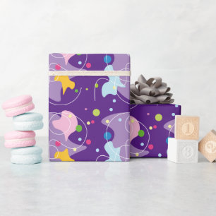 Trendy abstract pattern in purple and blue colours wrapping paper