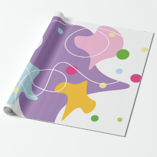 Trendy abstract pattern in purple and blue colours wrapping paper