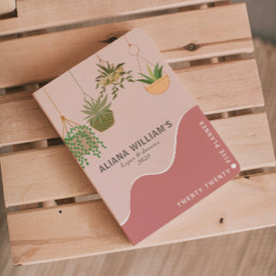 Trendy Abstract Pink Gardener 2025 Planner
