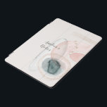 Trendy Abstract Pink Gold Shapes Personalised iPad Pro Cover<br><div class="desc">Design features a modern abstract rainbow and other shapes in pinks,  gold,  and teal green.  Easily customise your name of choice.  A very feminine gift idea for any occasion.</div>