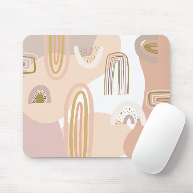 Trendy Abstract Rainbow Patterns Modern Workspace Mouse Mat (With Mouse)