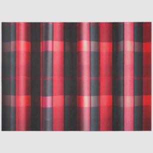 Trendy Abstract Red Black Plaid Collection Tissue Paper