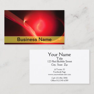 Trendy Abstract Red Bubble Swoosh Professional Business Card