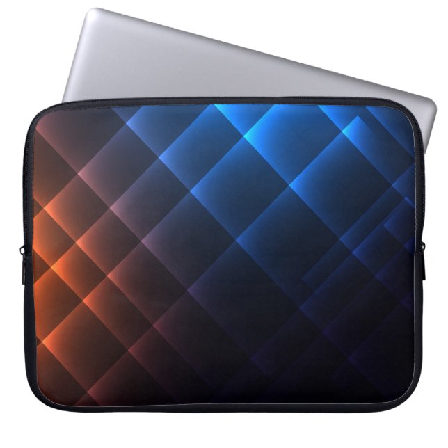 Trendy Abstract Shiny Neon Lights Laptop Sleeve (Front)