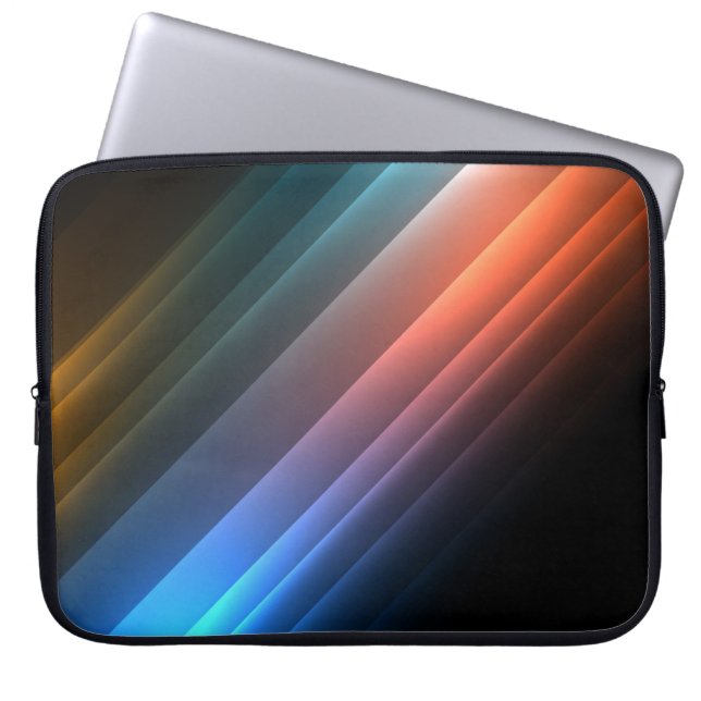 Trendy Abstract Shiny Neon Lights Laptop Sleeve (Front)