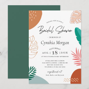 Trendy Abstract Tropical Summer Bridal Shower Invitation