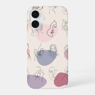 Trendy Abstract Woman Line Art iPhone Case
