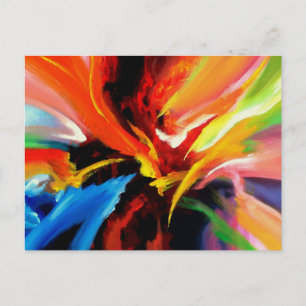 Trendy Acrylic Painting Template Modern Abstract Postcard
