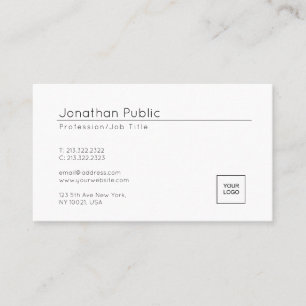 Trendy Add Your Logo Elegant Minimalist Plain Business Card