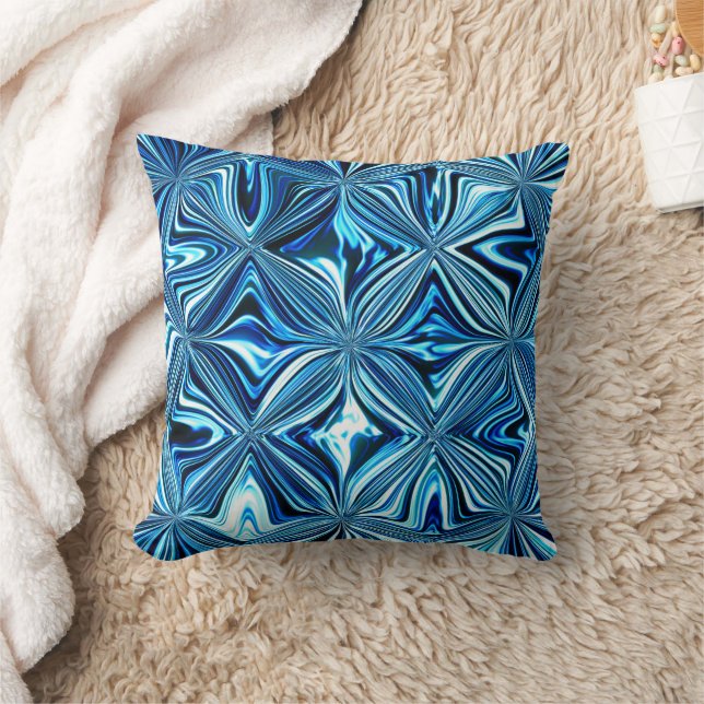 Trendy Aesthetic Blue Diamond Pattern Cushion (Blanket)