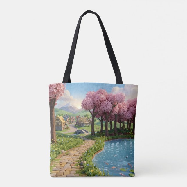 Trendy Aesthetic Everyday Canvas Tote Bag (Back)
