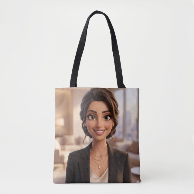 Trendy Aesthetic Everyday Canvas Tote Bag (Front)