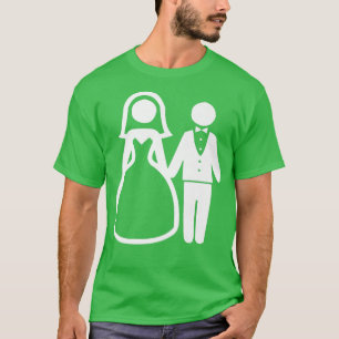 Trendy Aesthetic Wedding Couple Bride Groom  T-Shirt