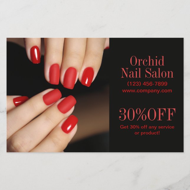 Trendy Aesthetician SPA Nail Salon Price Lists Flyer (Front)