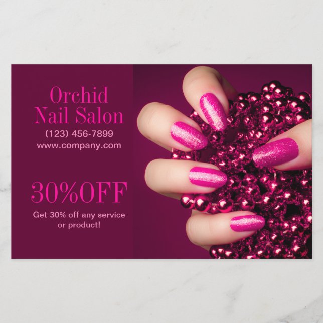 Trendy Aesthetician SPA Nail Salon Price Lists Flyer (Front)