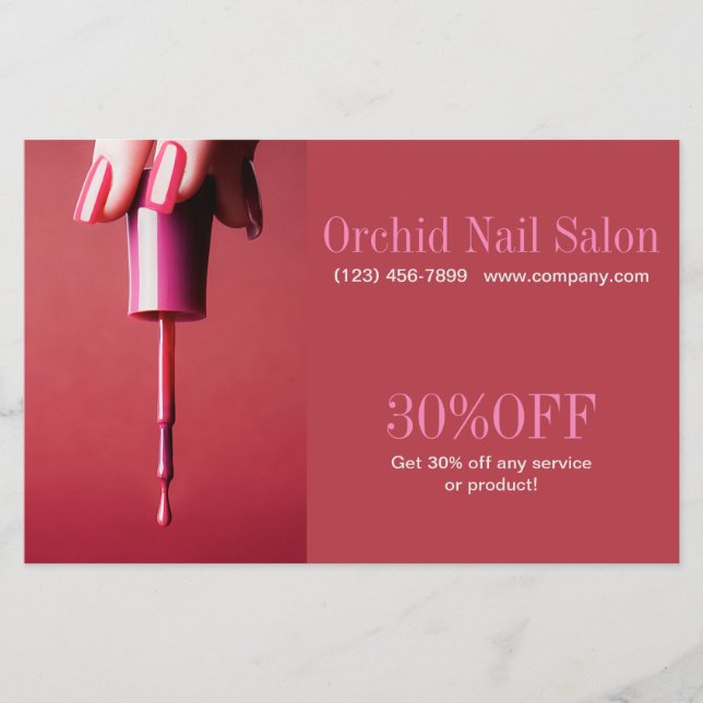 Trendy Aesthetician SPA Nail Salon Price Lists Flyer (Front)