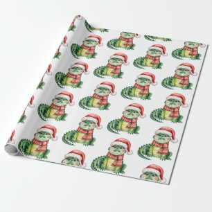 Trendy Alligators-Crocodiles Christmas Pattern Wrapping Paper