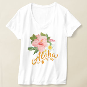 Trendy Aloha Hawaii Tropical Beach Hibiscus  T-Shirt