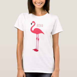 Trendy ALOHA Pink Flamingo Tropical  Fun Trendy T-Shirt