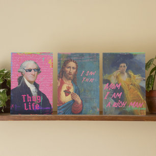 Trendy Altered Art Fun Quotes Print Set Wall Art