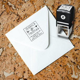 Trendy Ampersand & Arrow Custom Name & Address Self-inking Stamp